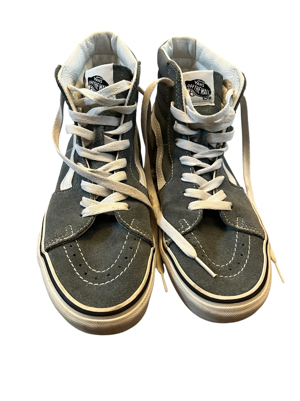 Vans High-Top Skate Sneakers in Gray & White M7.5W9
